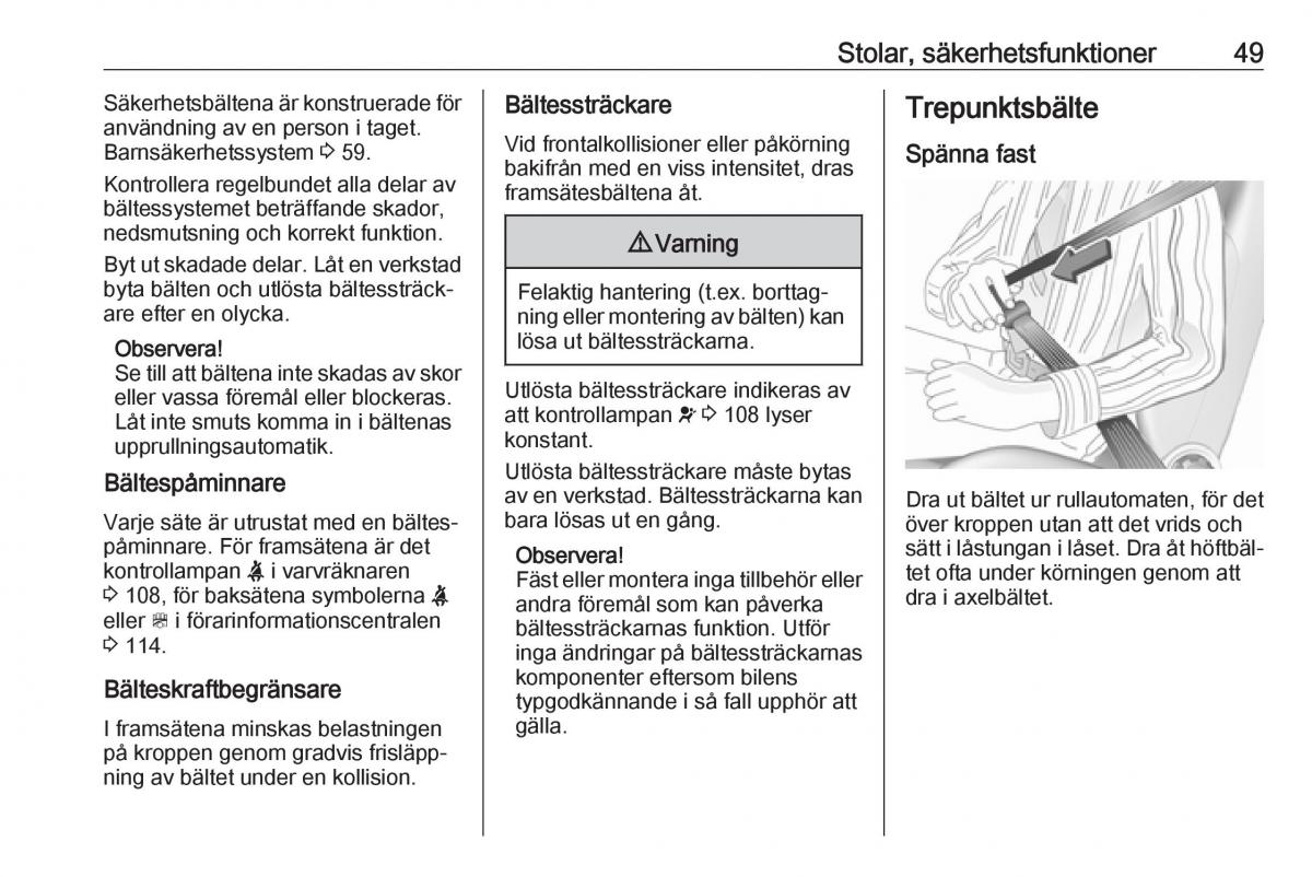 manual  Opel Zafira C FL instruktionsbok / page 51