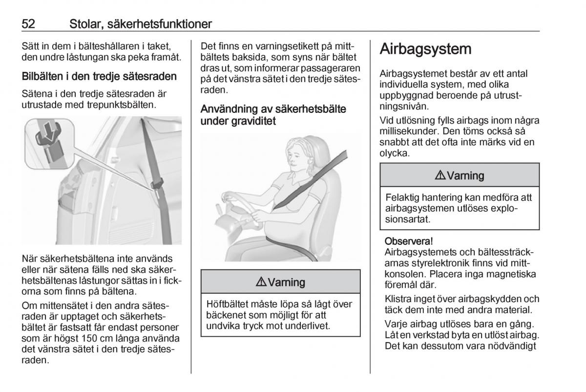 manual  Opel Zafira C FL instruktionsbok / page 54