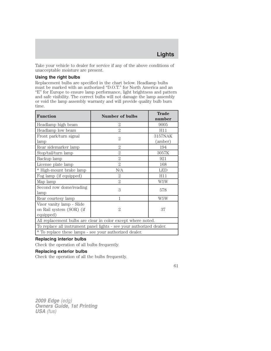 Forde Edge I owners manual / page 61