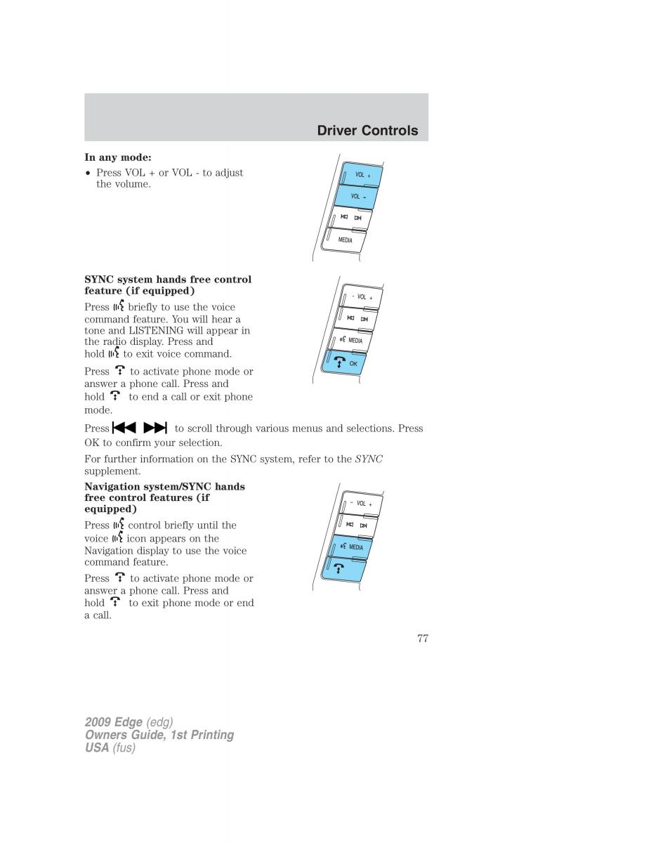 Forde Edge I owners manual / page 77