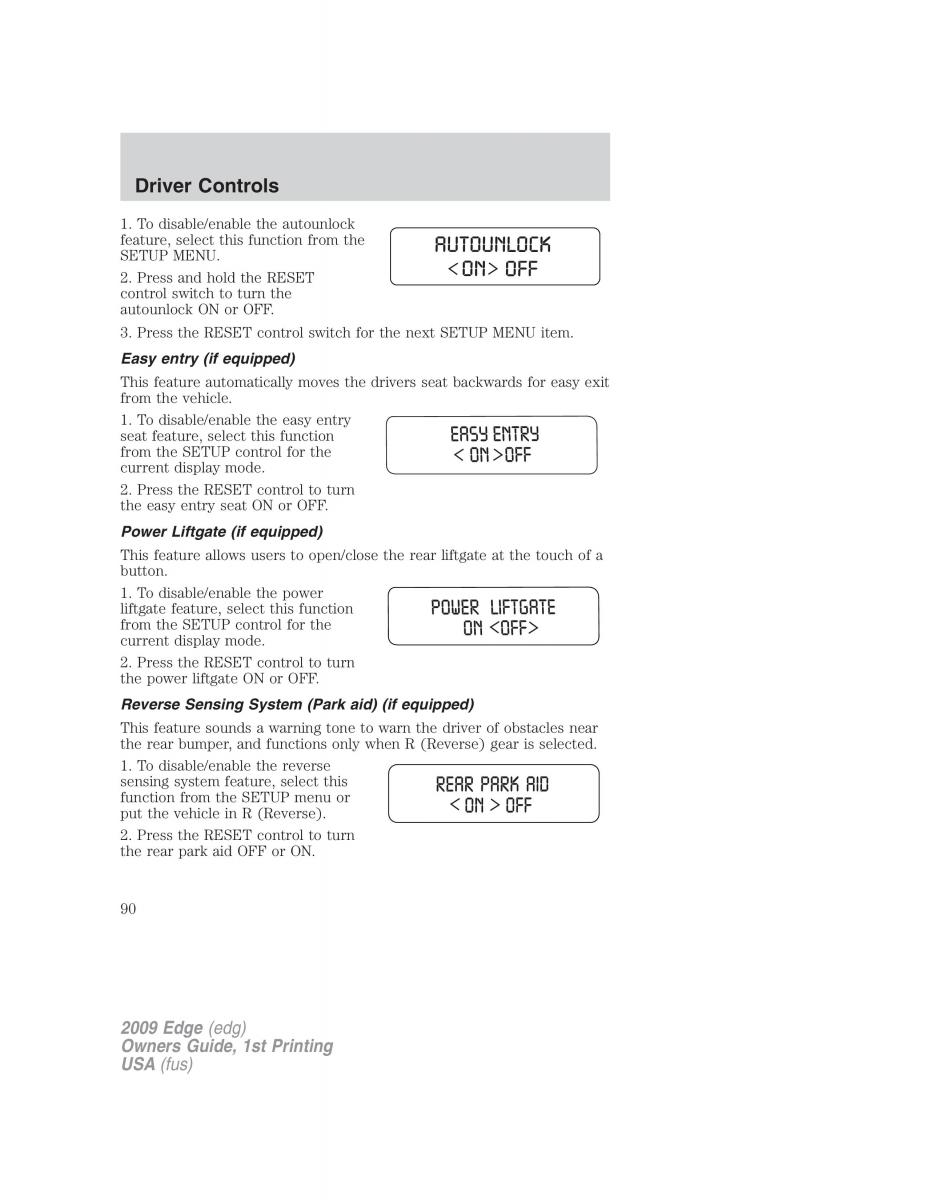 Forde Edge I owners manual / page 90