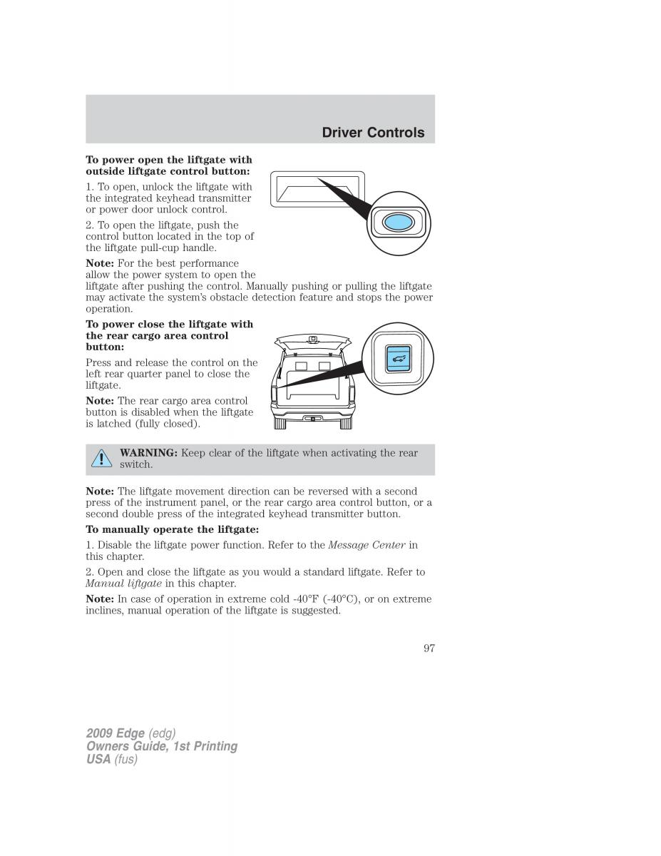 Forde Edge I owners manual / page 97