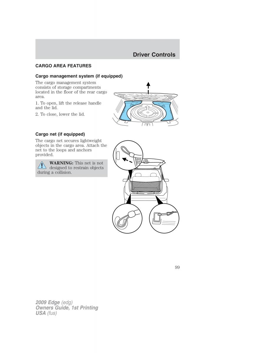 Forde Edge I owners manual / page 99