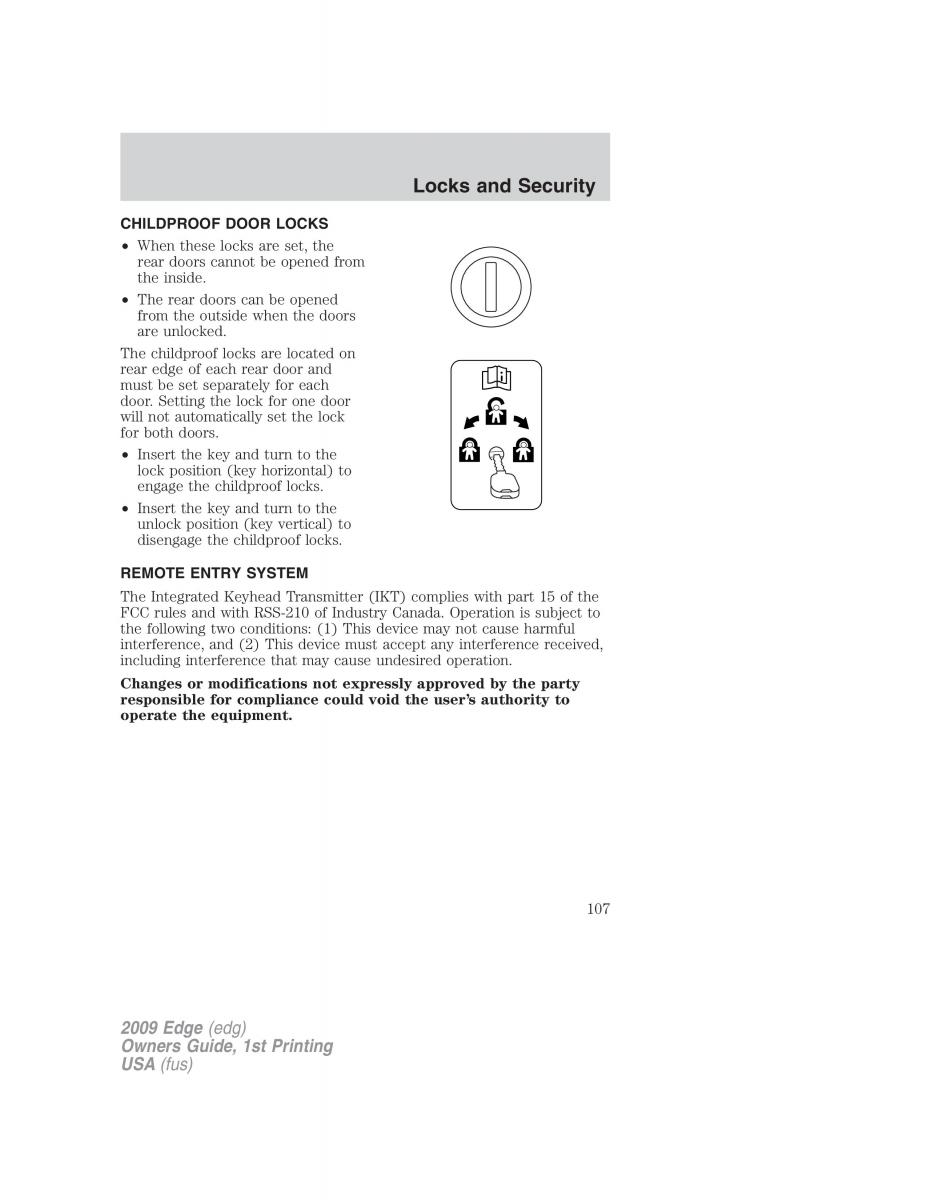 Forde Edge I owners manual / page 107