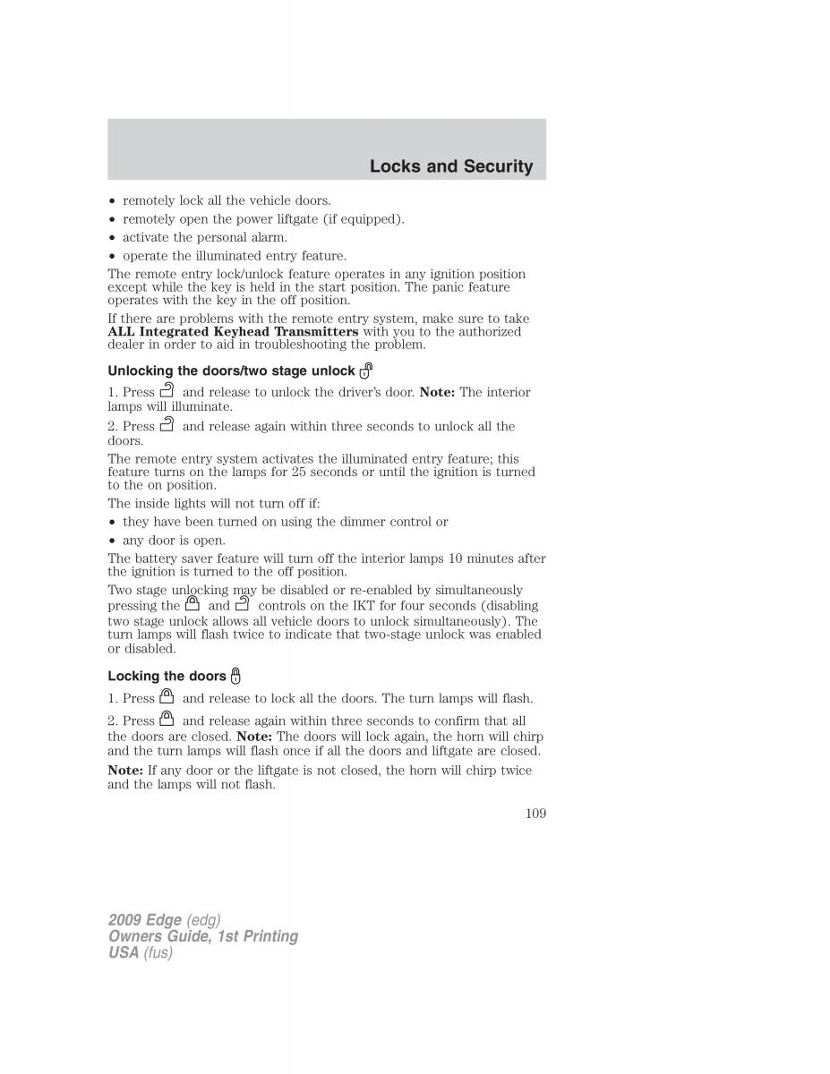 Forde Edge I owners manual / page 109