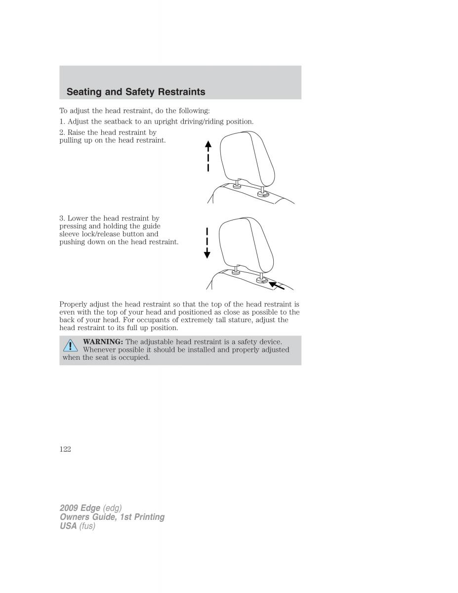 Forde Edge I owners manual / page 122