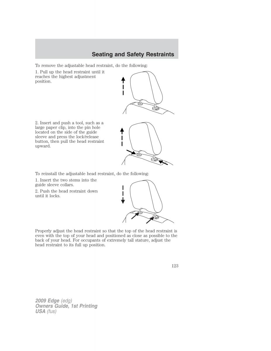 Forde Edge I owners manual / page 123