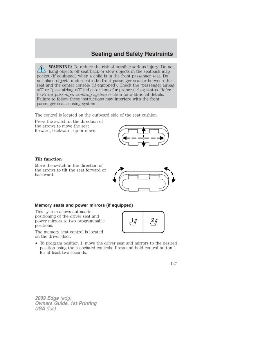 Forde Edge I owners manual / page 127