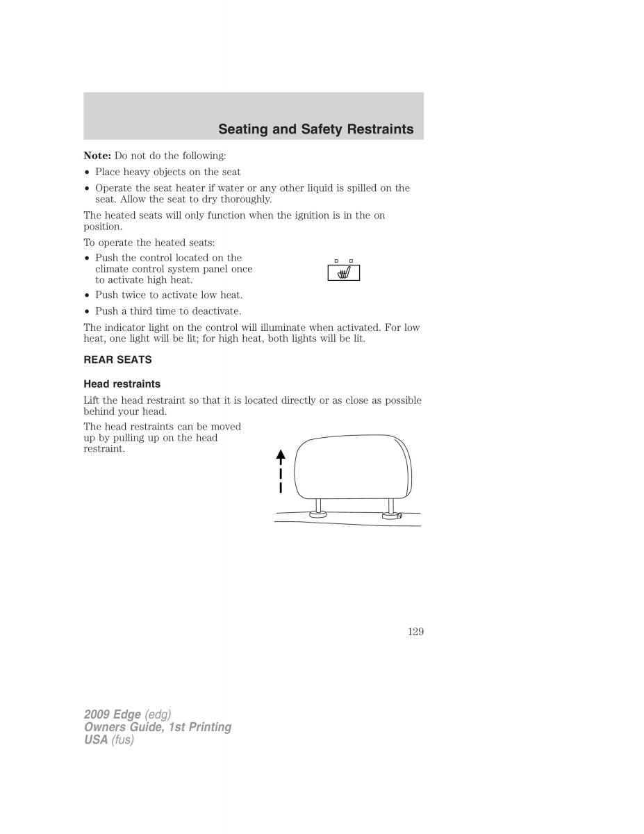 Forde Edge I owners manual / page 129