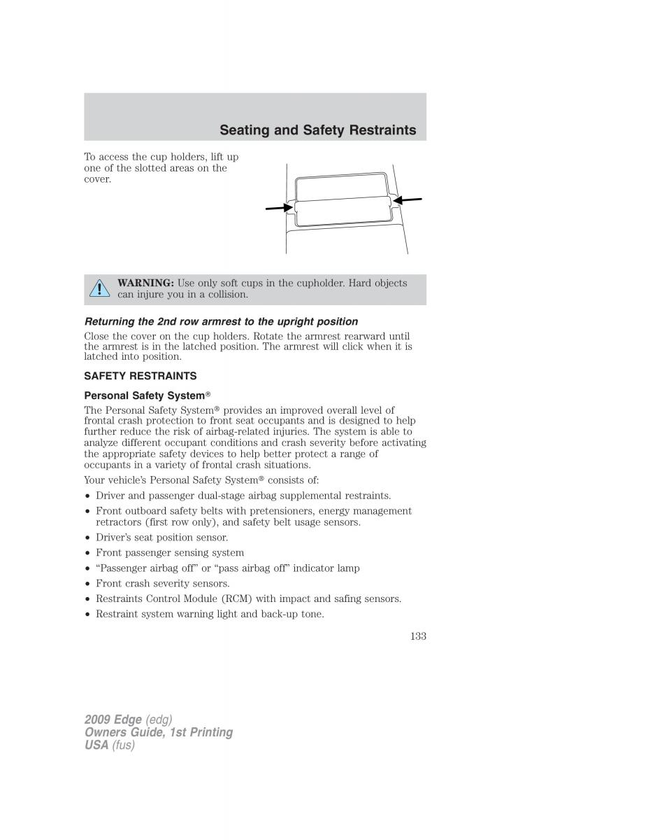 Forde Edge I owners manual / page 133