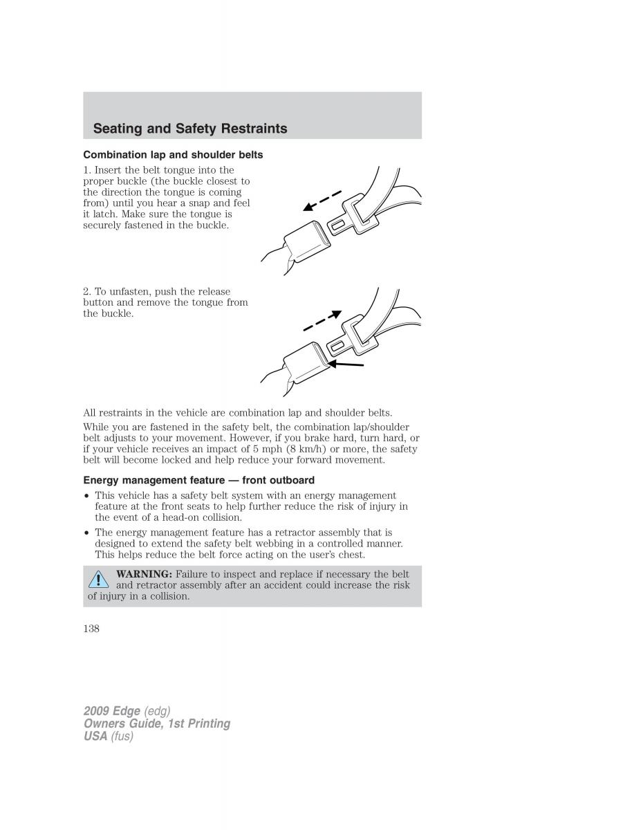 Forde Edge I owners manual / page 138