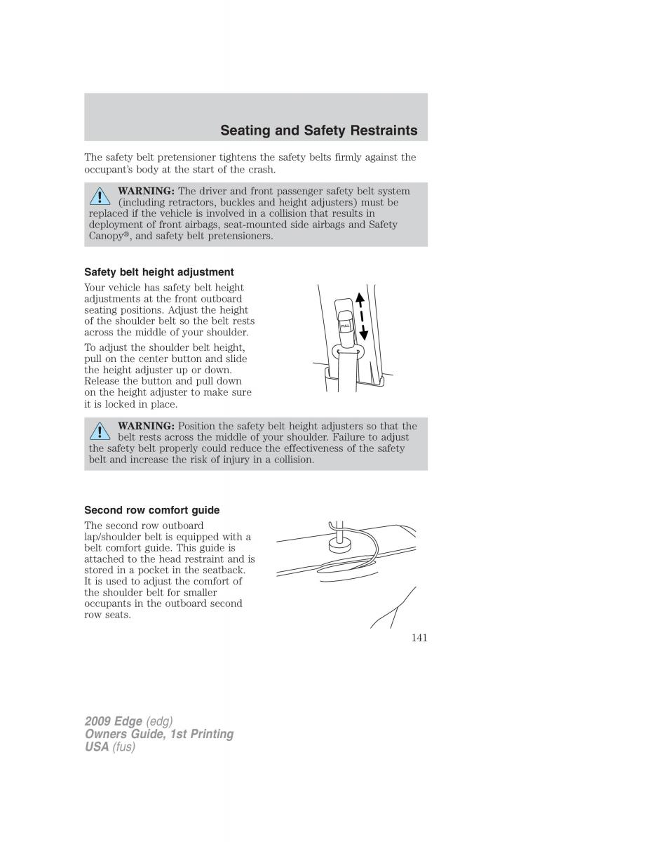 Forde Edge I owners manual / page 141