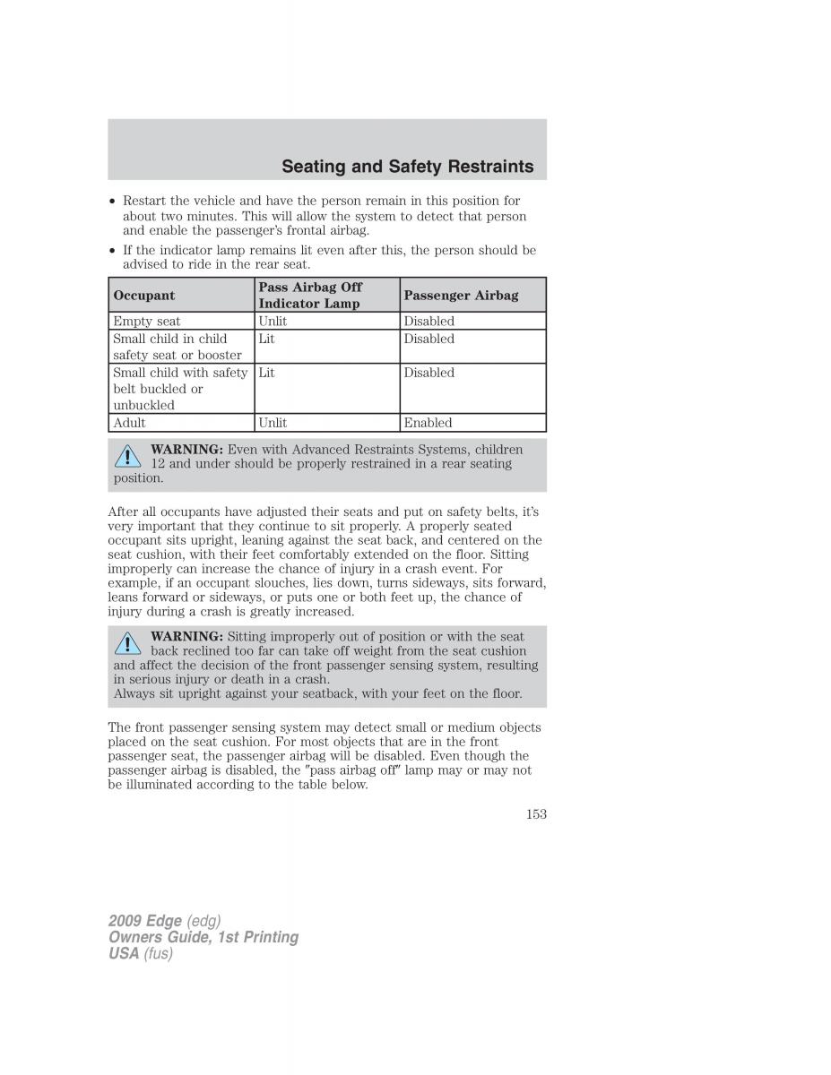 Forde Edge I owners manual / page 153