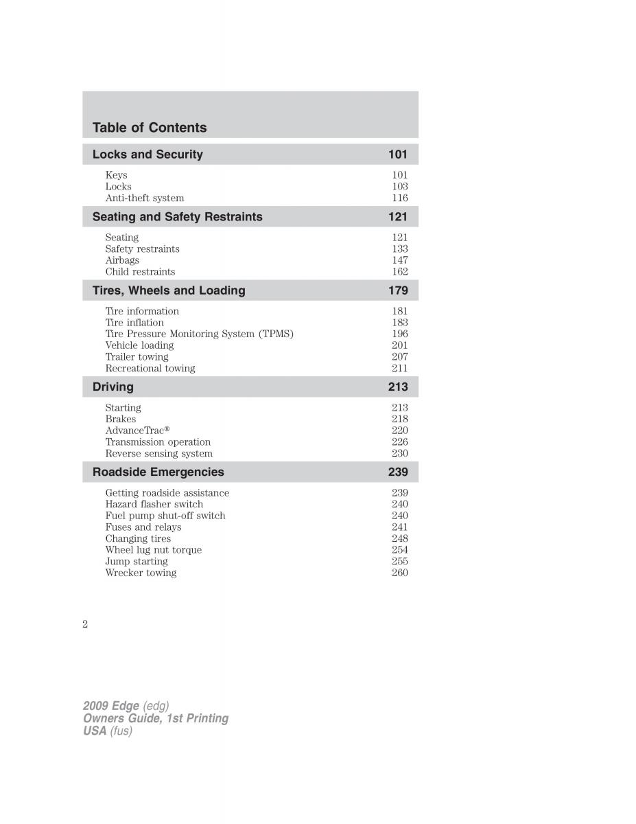 Forde Edge I owners manual / page 2