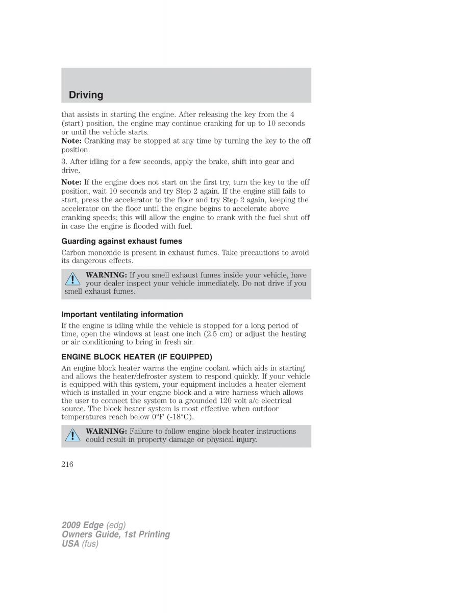 Forde Edge I owners manual / page 216