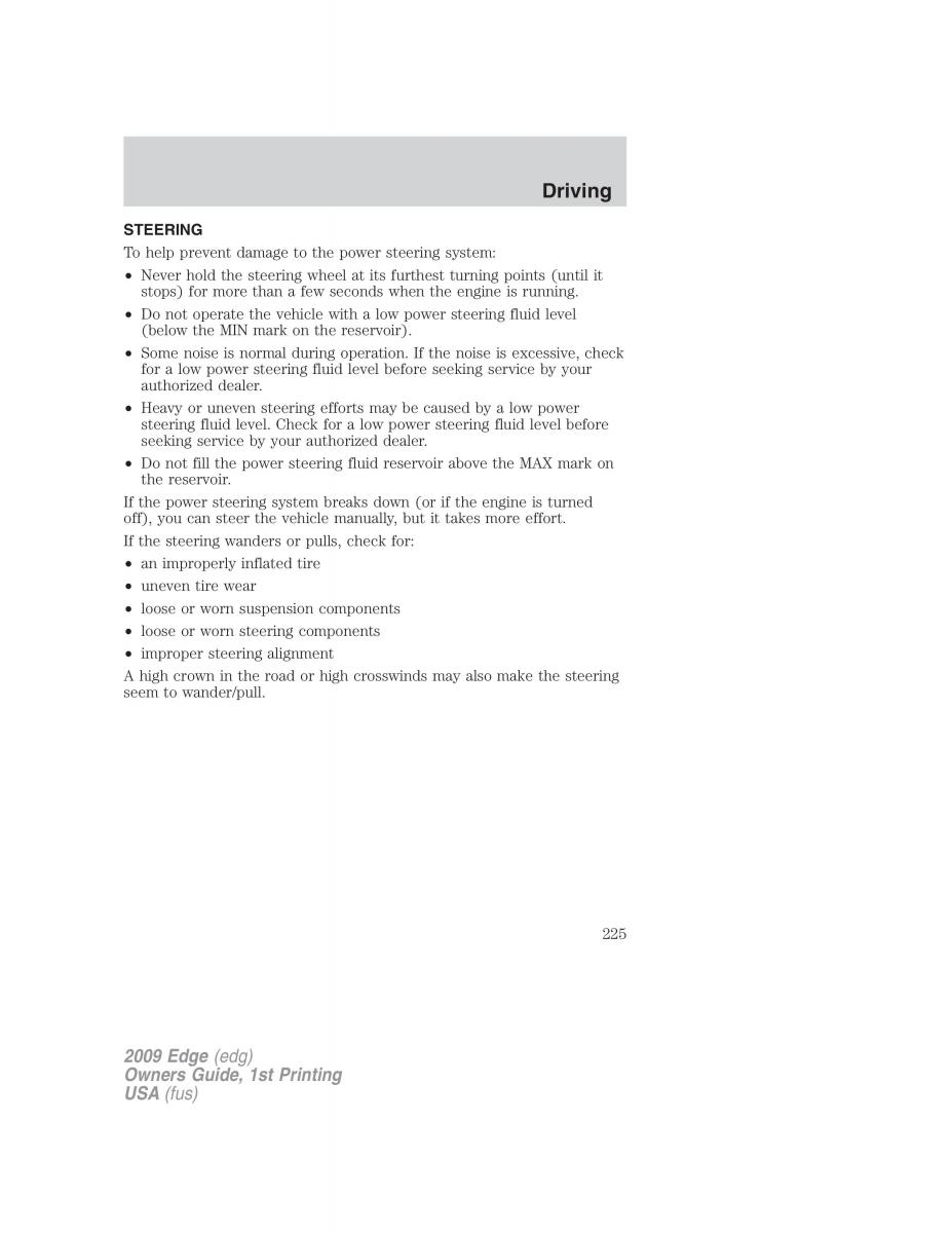 Forde Edge I owners manual / page 225