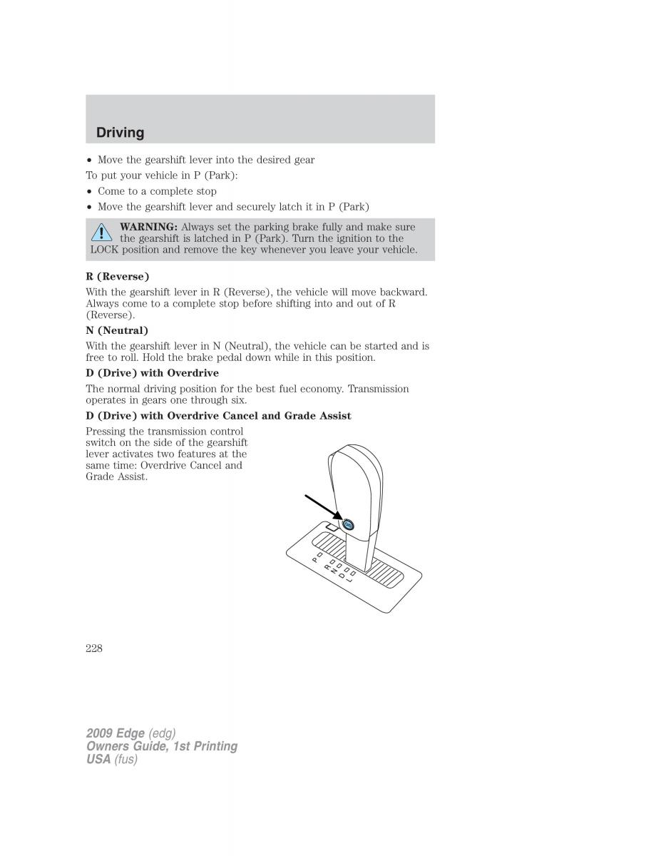 Forde Edge I owners manual / page 228