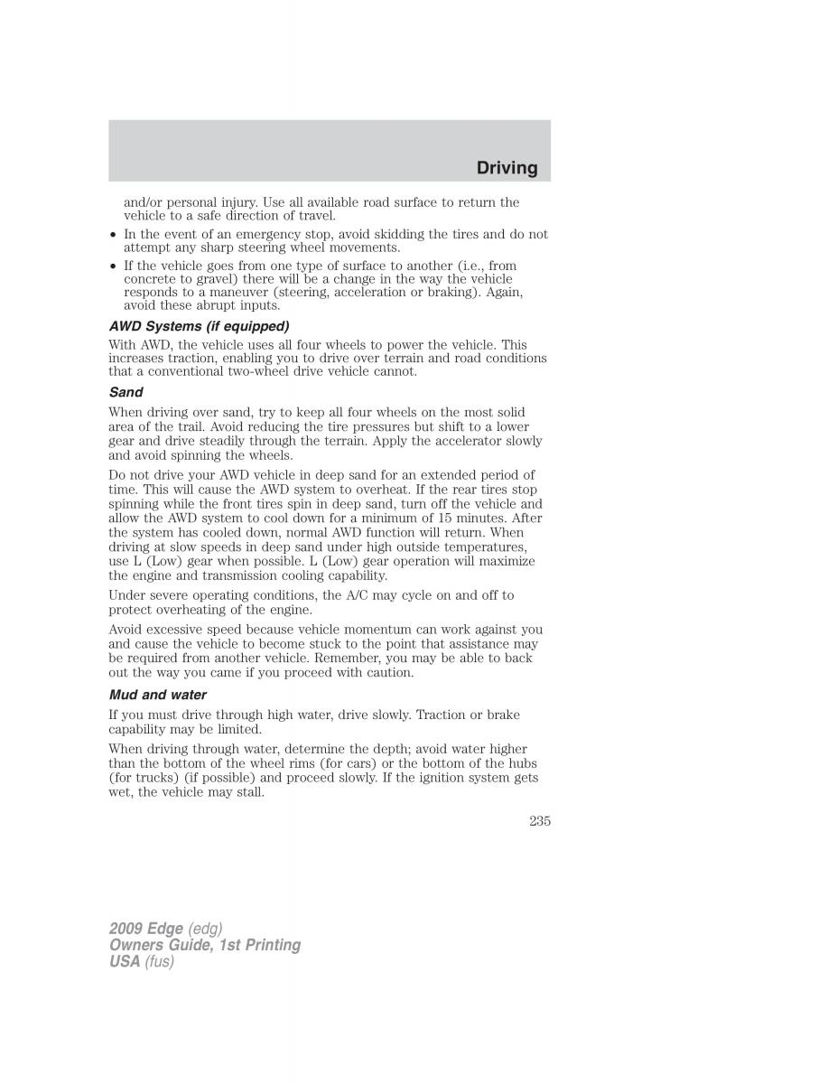 Forde Edge I owners manual / page 235