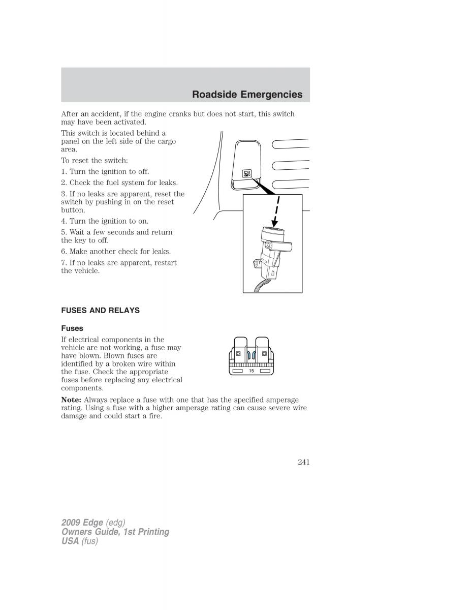 Forde Edge I owners manual / page 241