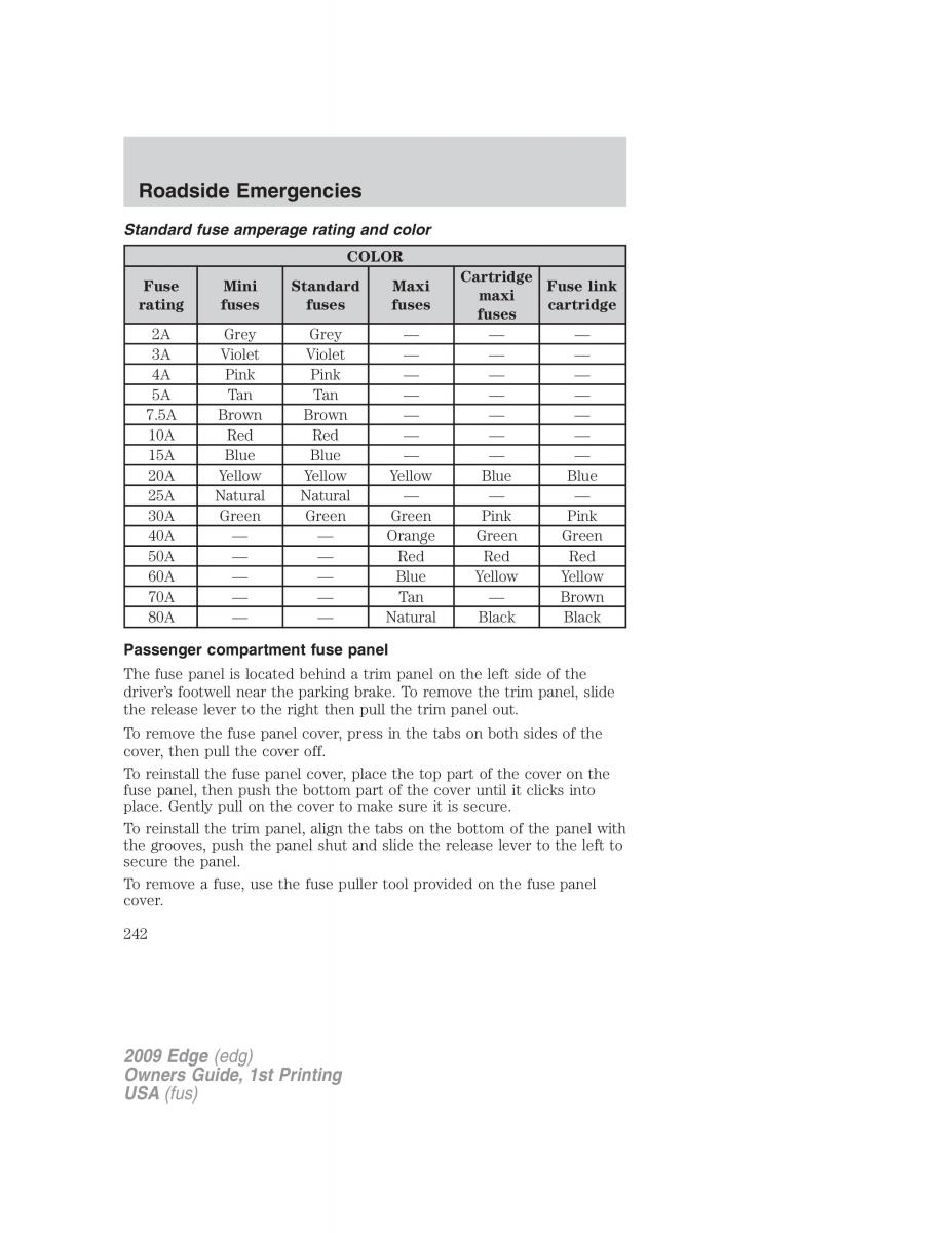 Forde Edge I owners manual / page 242