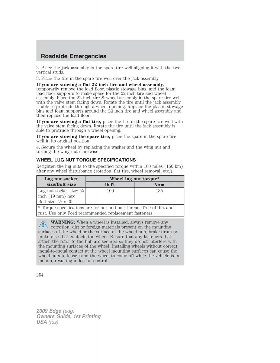 Forde Edge I owners manual / page 254