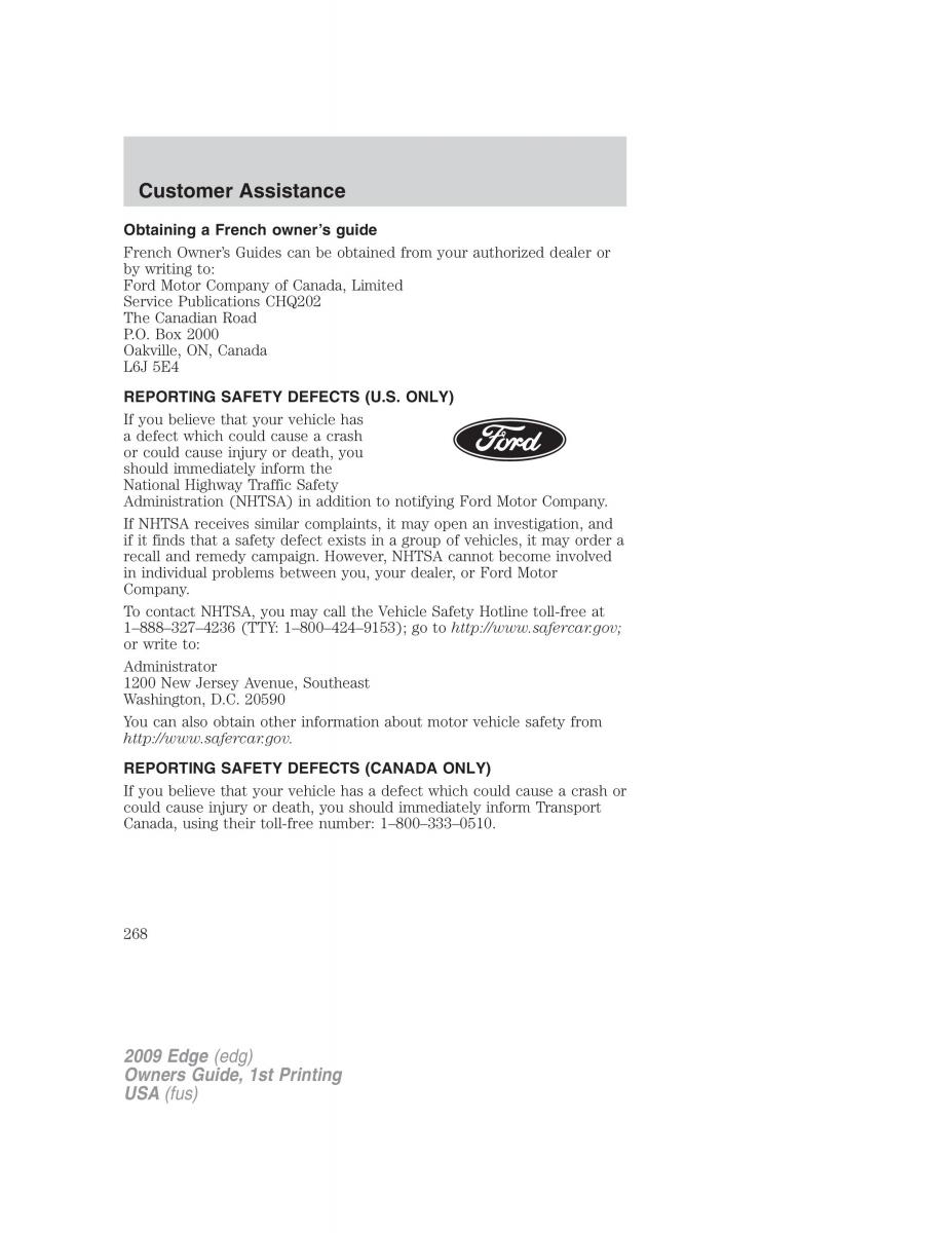 Forde Edge I owners manual / page 268