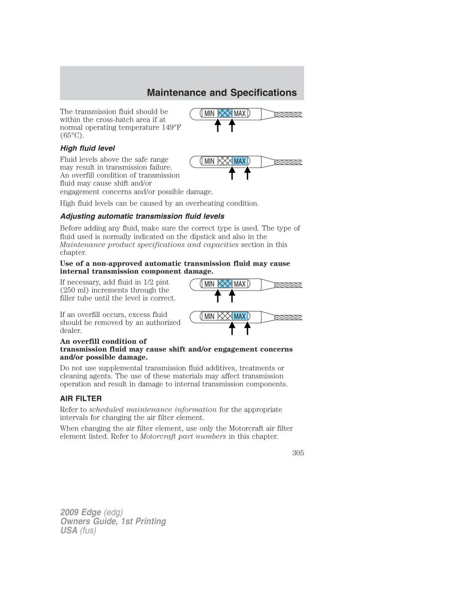 Forde Edge I owners manual / page 305