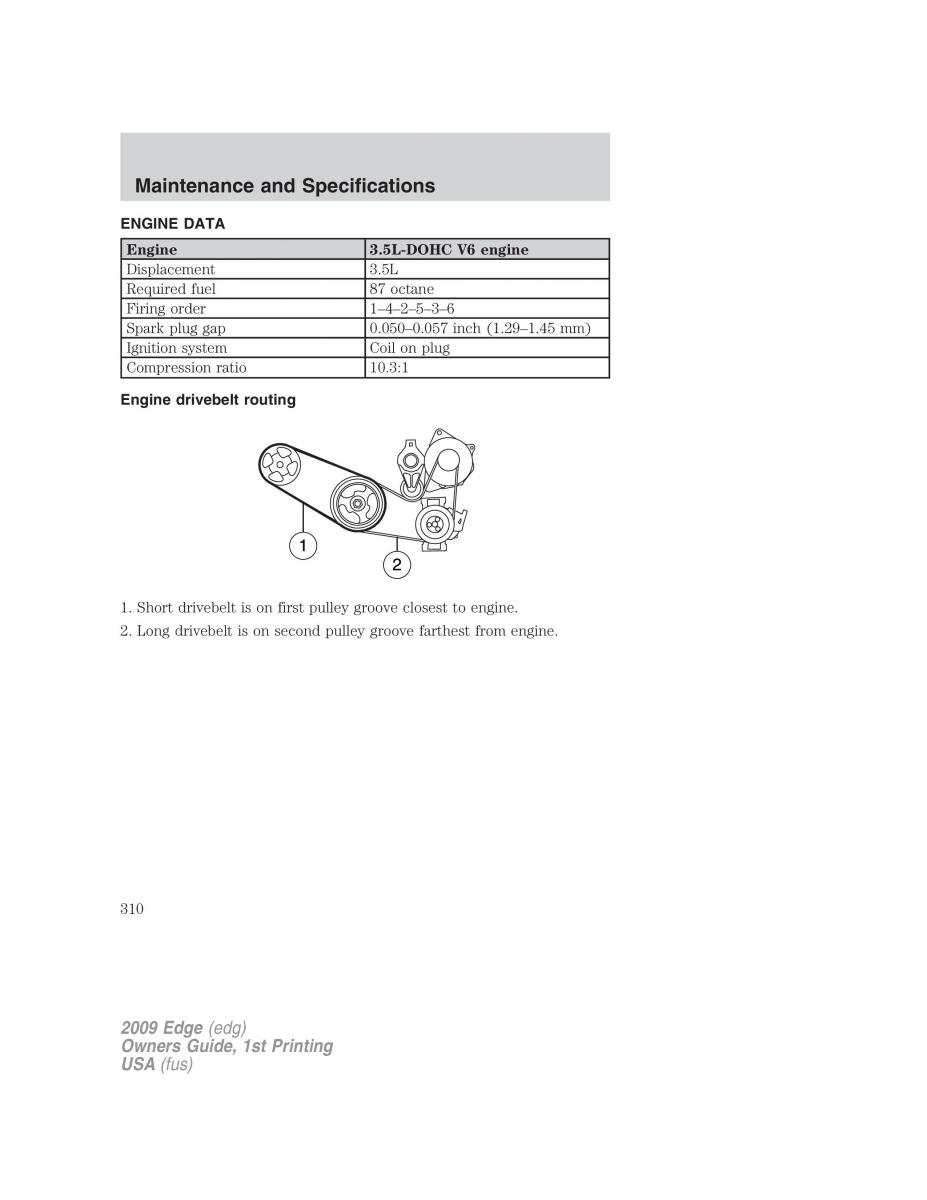 Forde Edge I owners manual / page 310