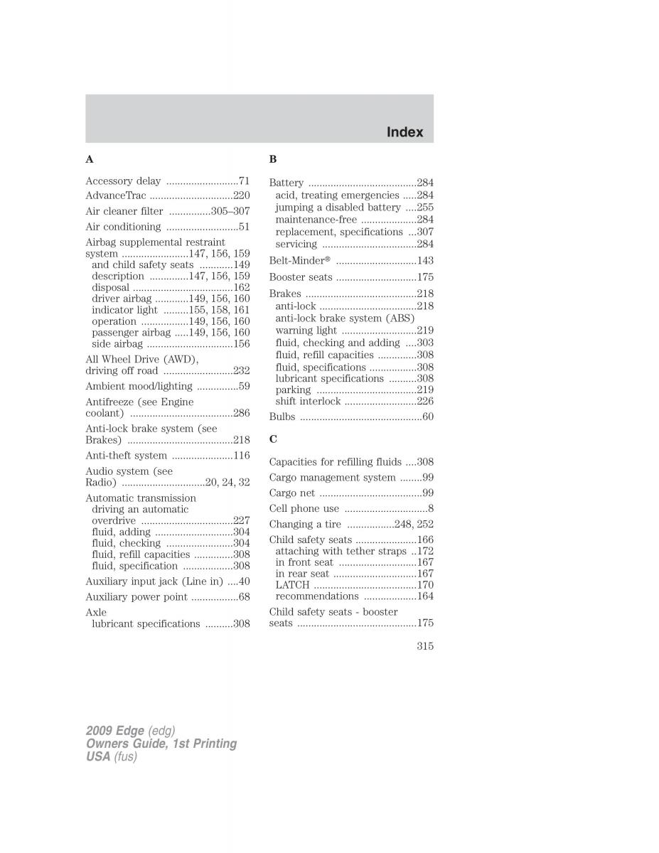 Forde Edge I owners manual / page 315