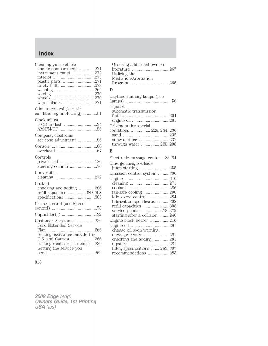 Forde Edge I owners manual / page 316