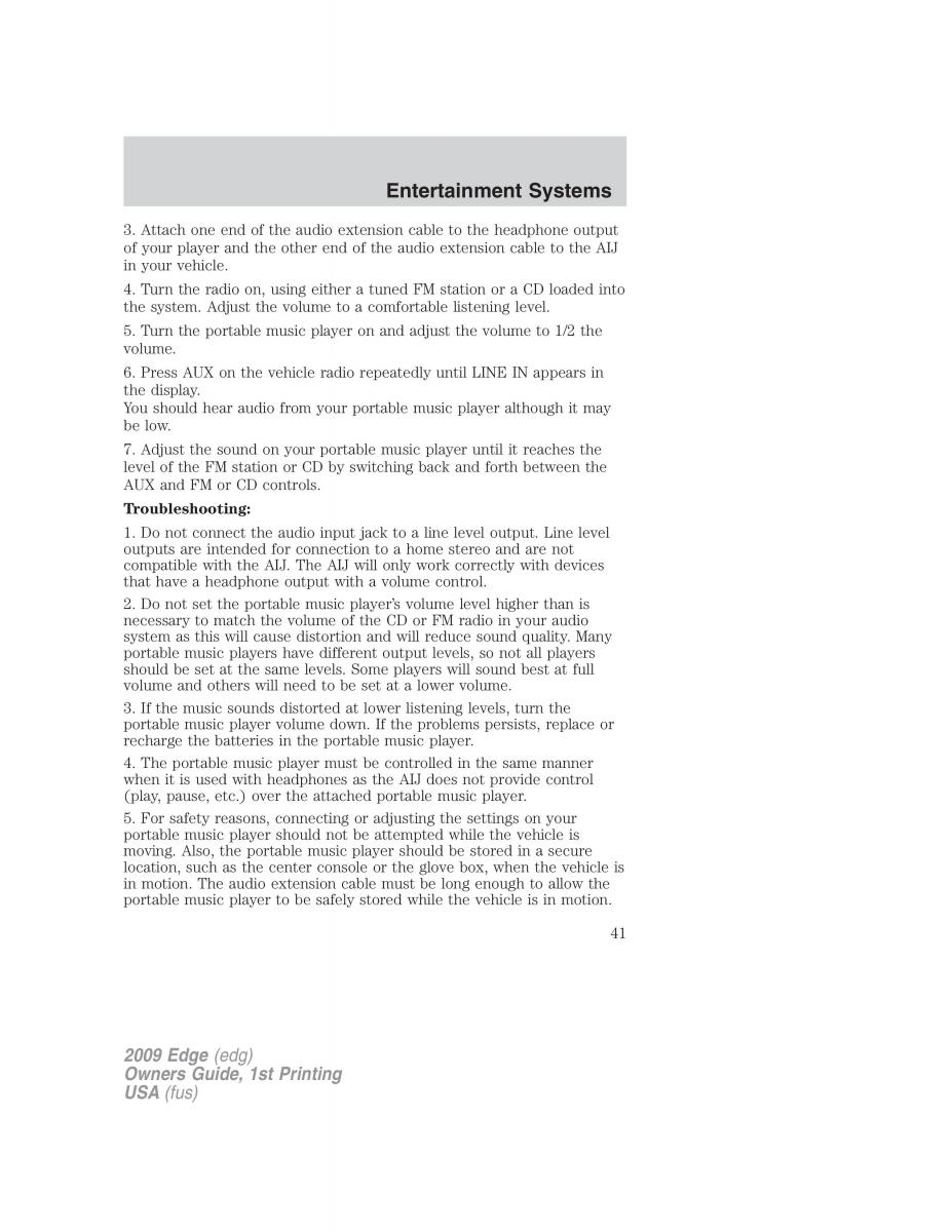 Forde Edge I owners manual / page 41