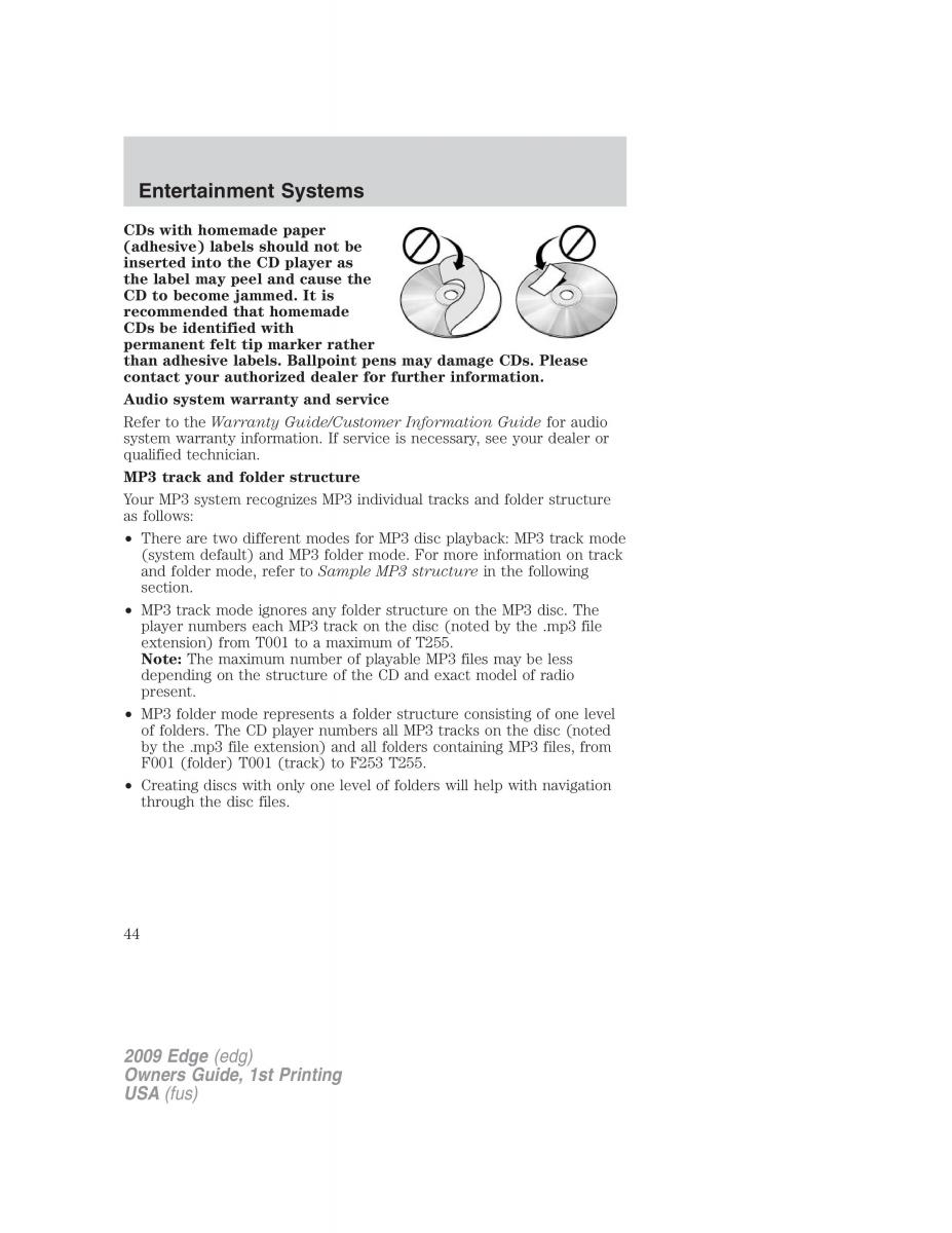 Forde Edge I owners manual / page 44