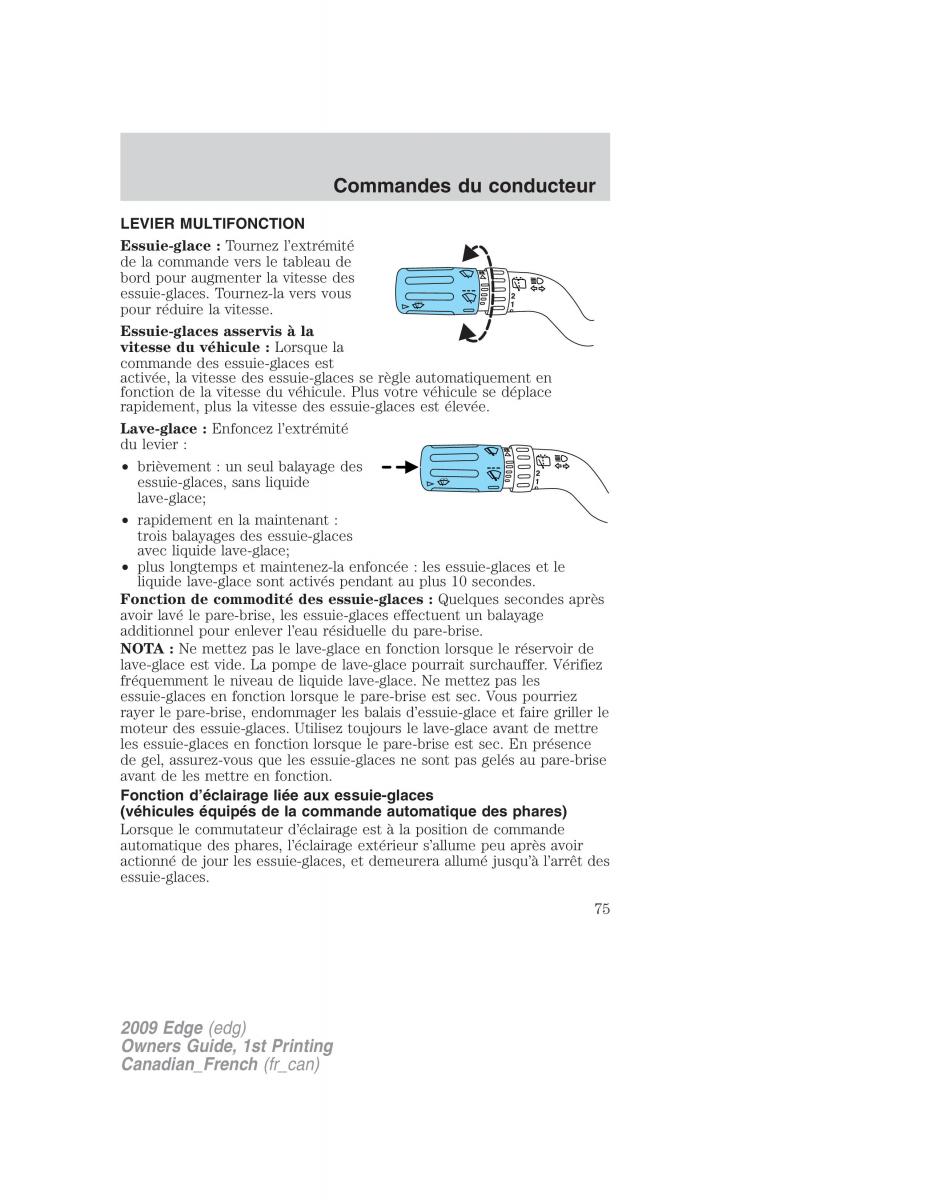 Forde Edge I manuel du proprietaire / page 75