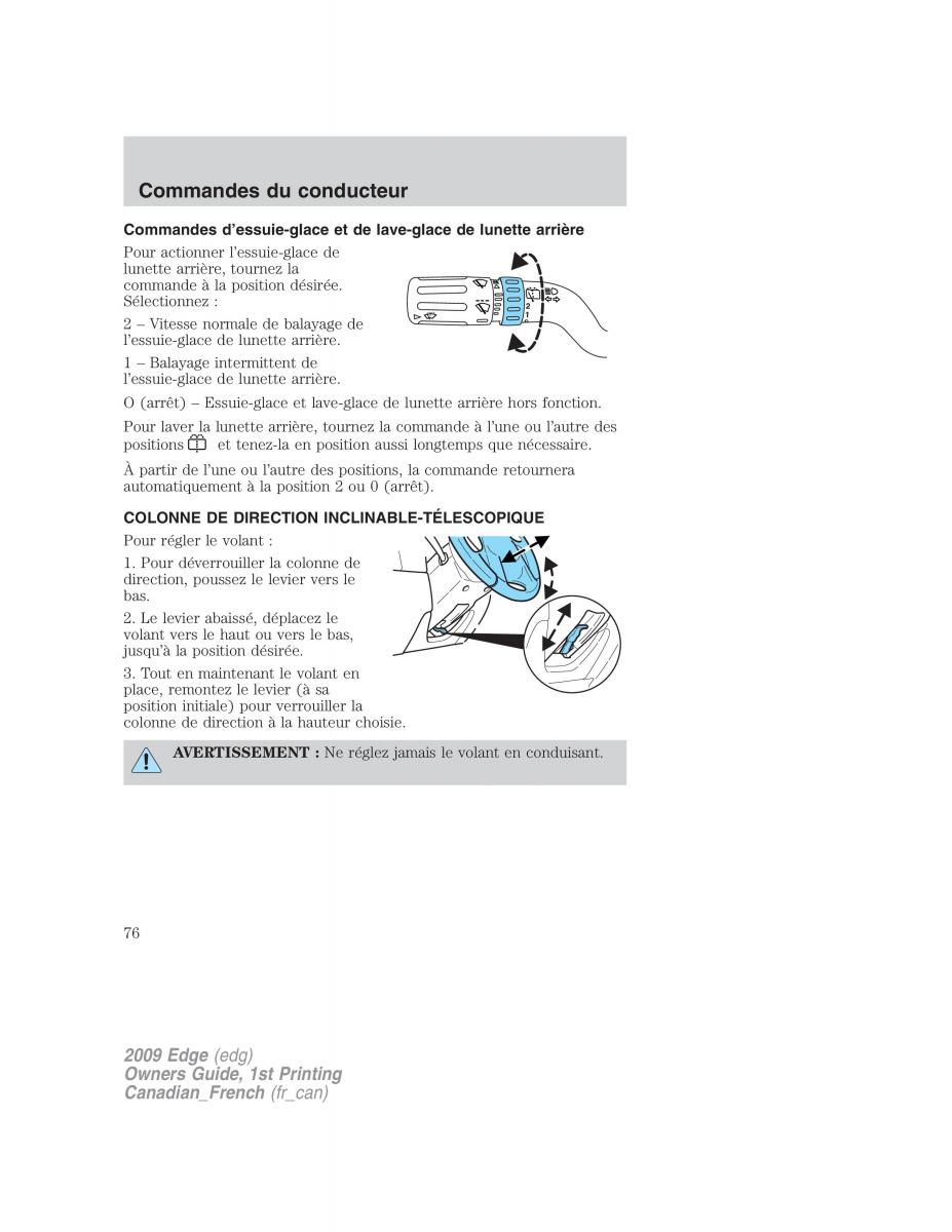 Forde Edge I manuel du proprietaire / page 76