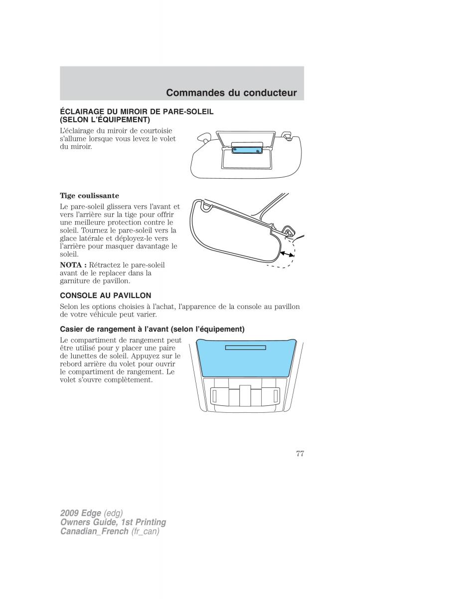 Forde Edge I manuel du proprietaire / page 77