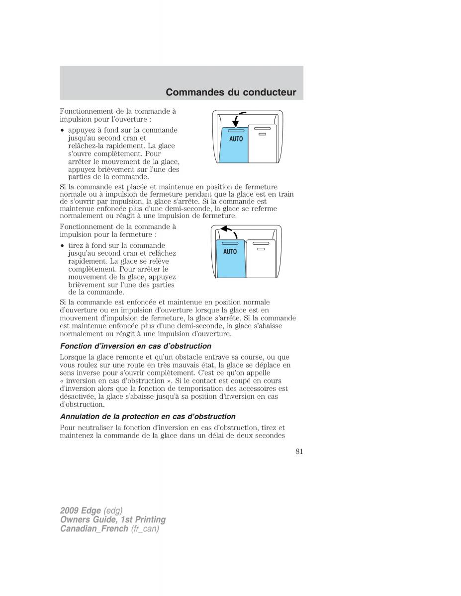 Forde Edge I manuel du proprietaire / page 81