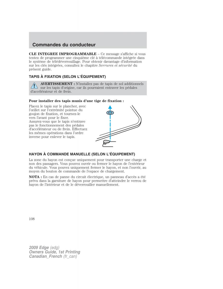 Forde Edge I manuel du proprietaire / page 108