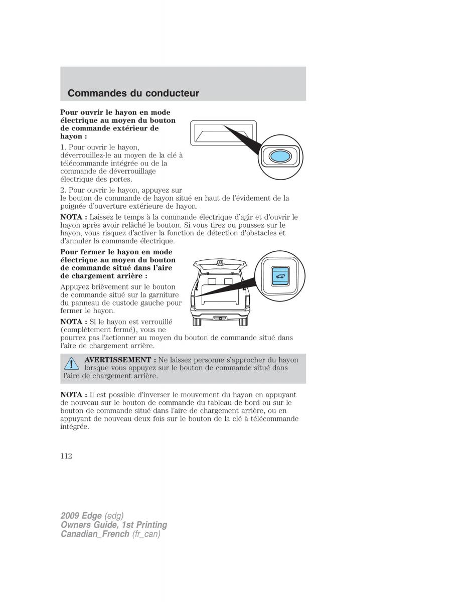 Forde Edge I manuel du proprietaire / page 112