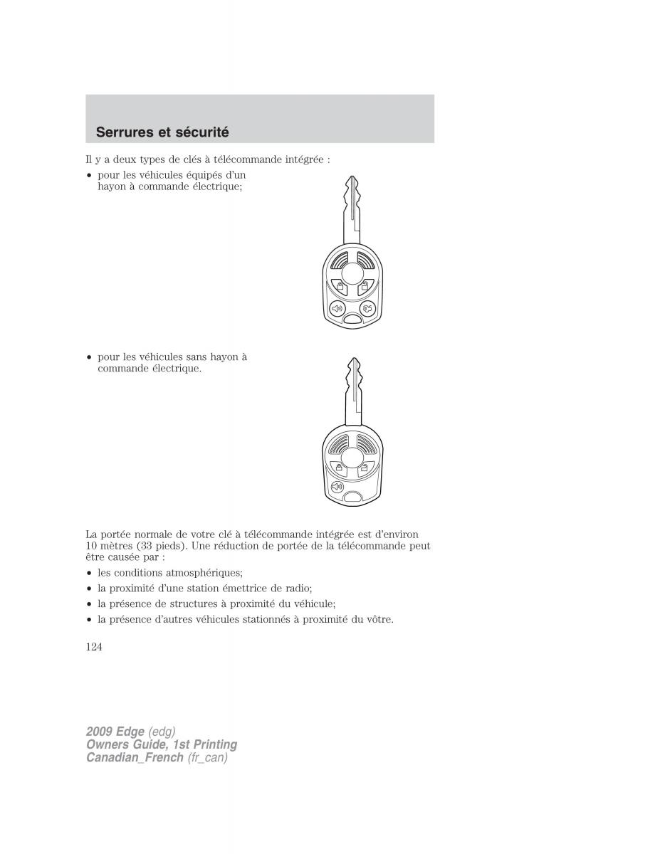 Forde Edge I manuel du proprietaire / page 124