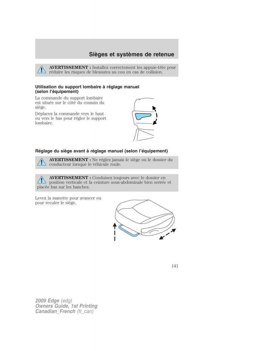 Forde Edge I manuel du proprietaire / page 141