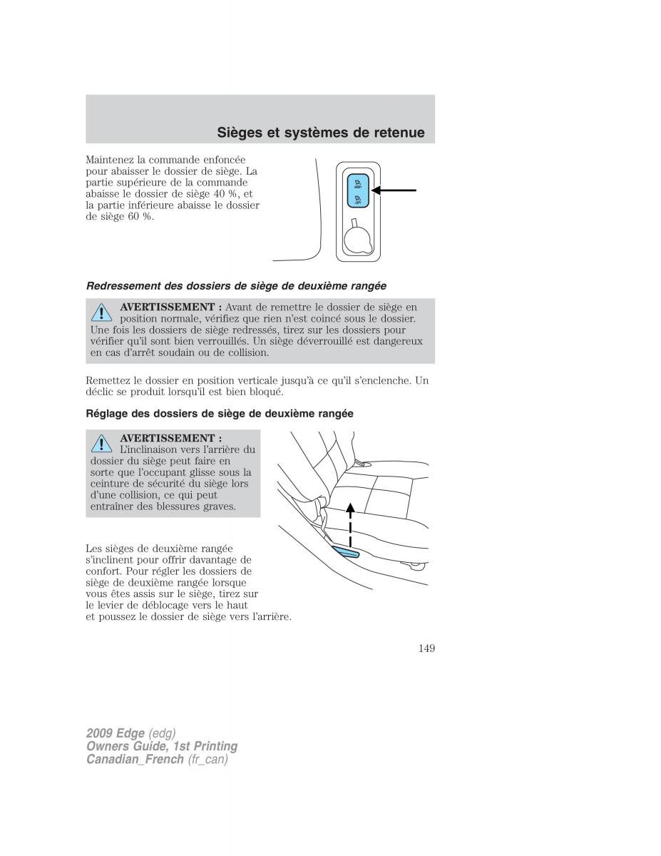 Forde Edge I manuel du proprietaire / page 149