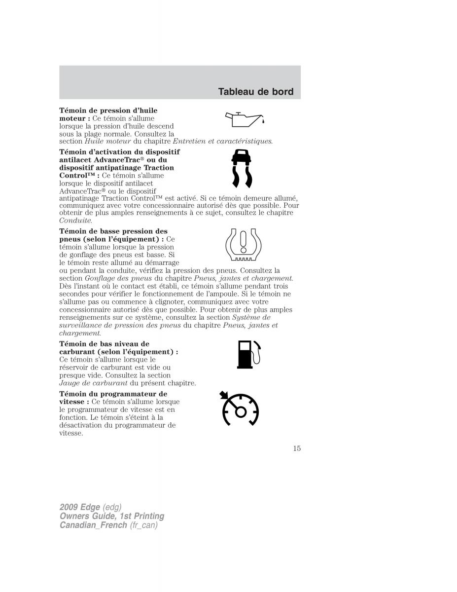 Forde Edge I manuel du proprietaire / page 15