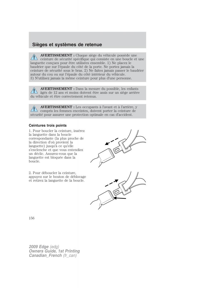 Forde Edge I manuel du proprietaire / page 156