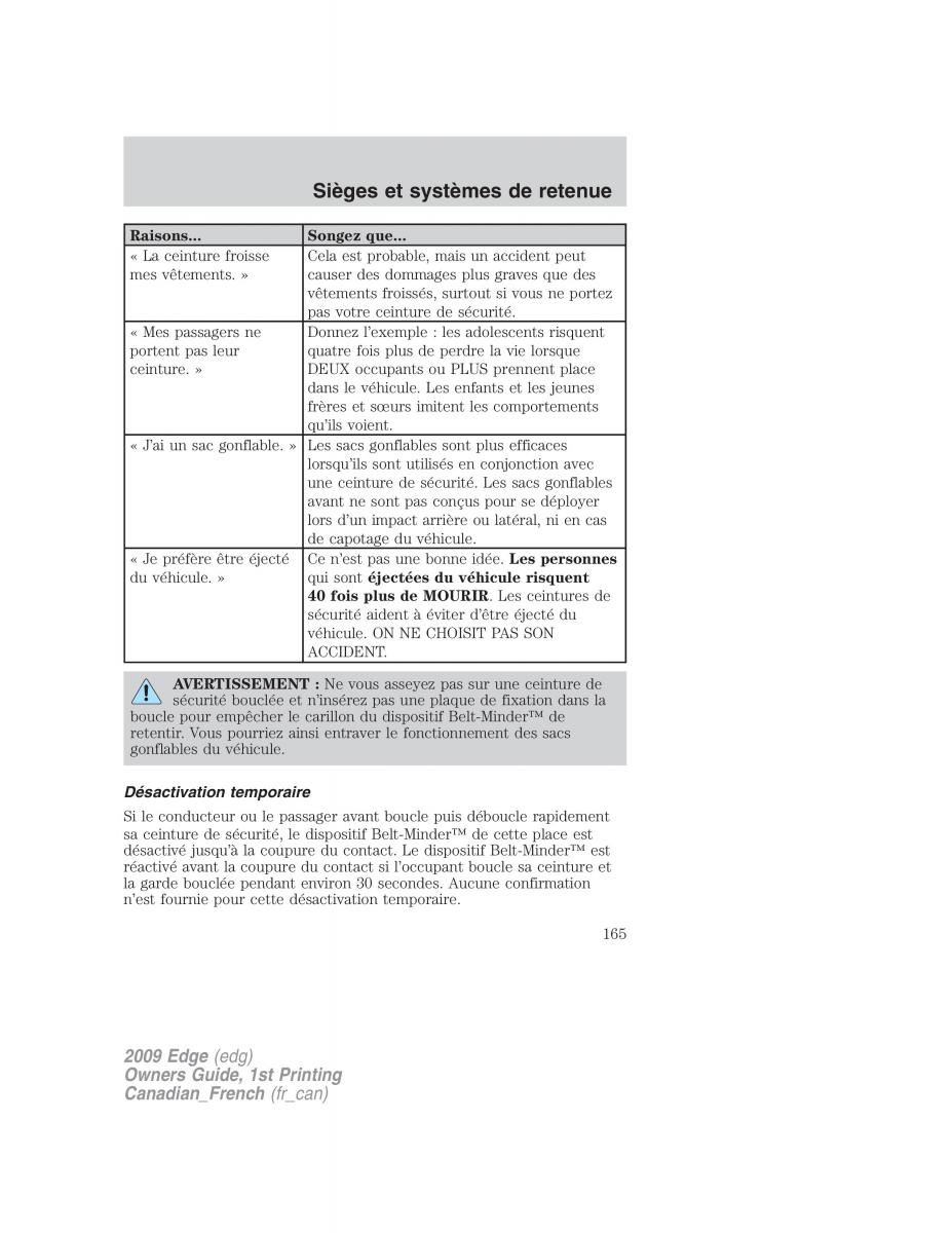 Forde Edge I manuel du proprietaire / page 165