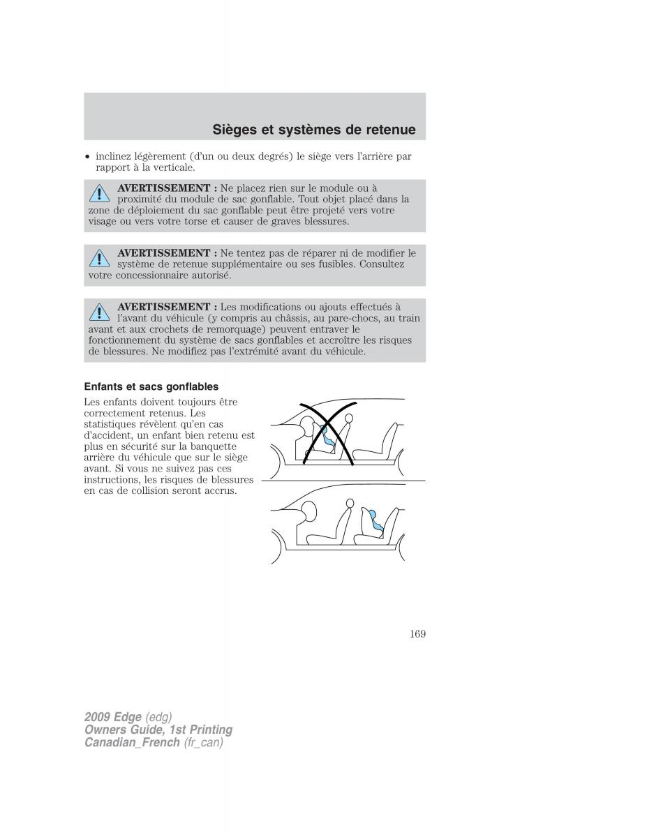 Forde Edge I manuel du proprietaire / page 169