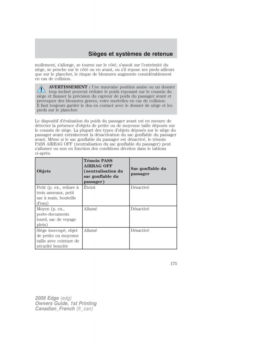 Forde Edge I manuel du proprietaire / page 175