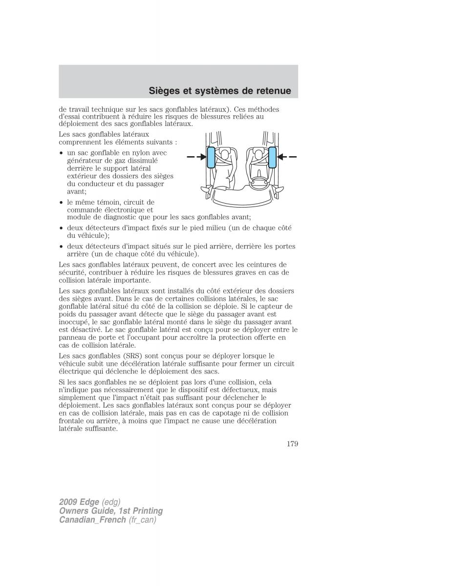 Forde Edge I manuel du proprietaire / page 179