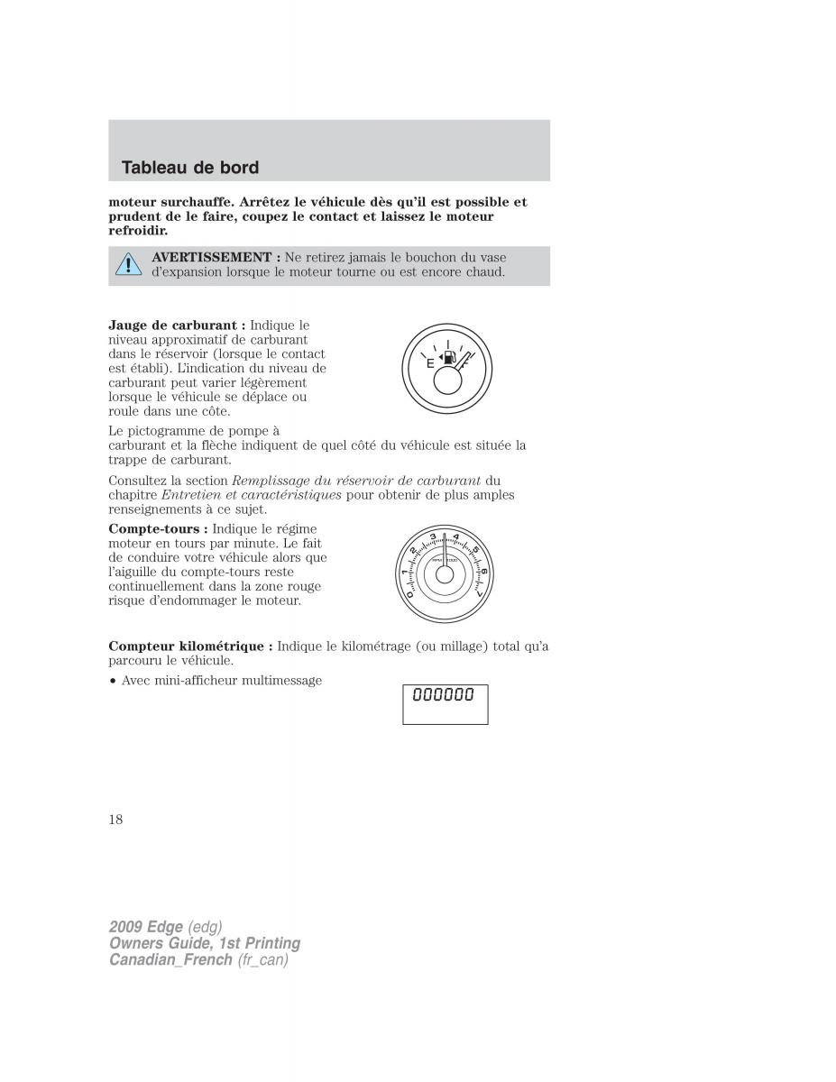 Forde Edge I manuel du proprietaire / page 18