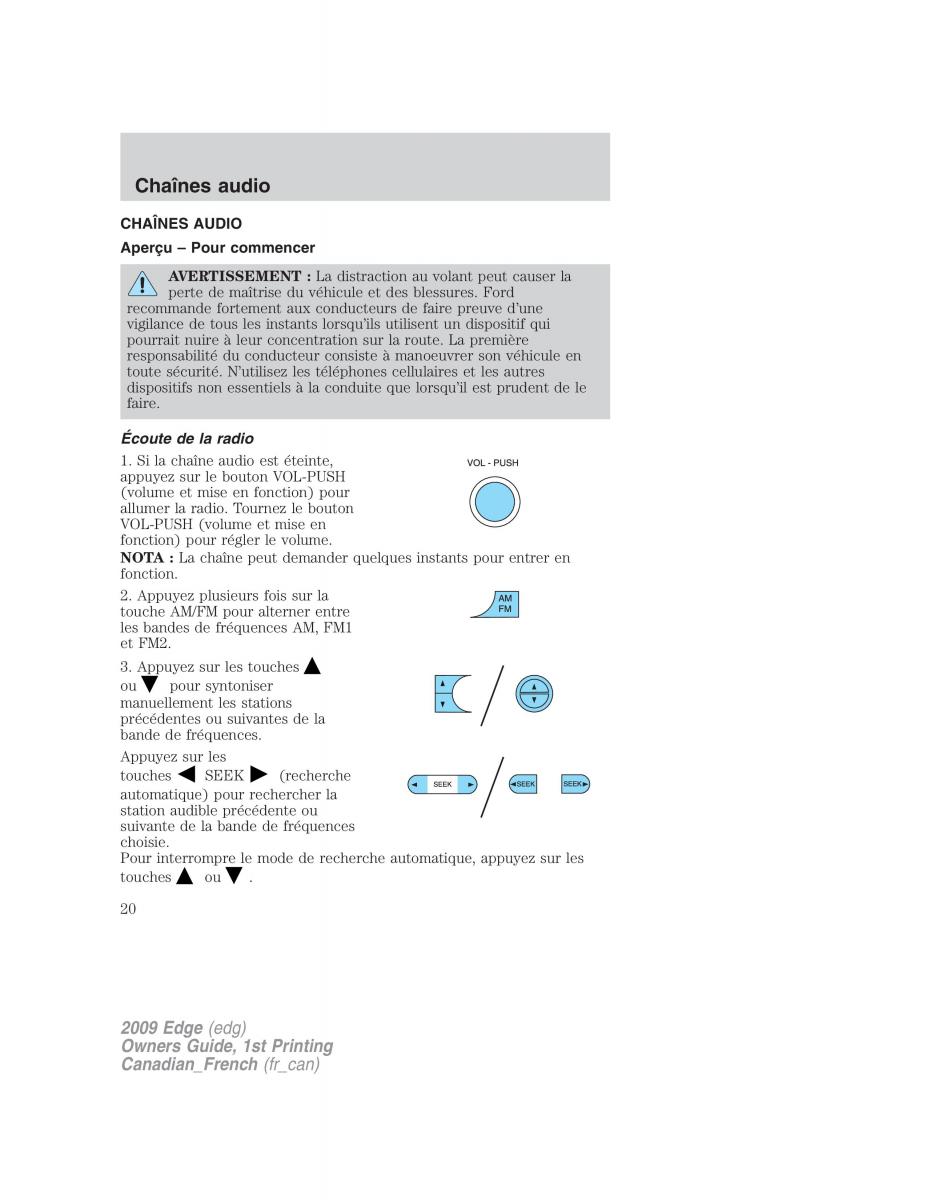 Forde Edge I manuel du proprietaire / page 20