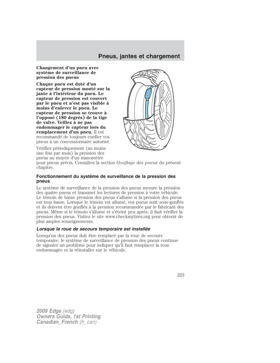 Forde Edge I manuel du proprietaire / page 223